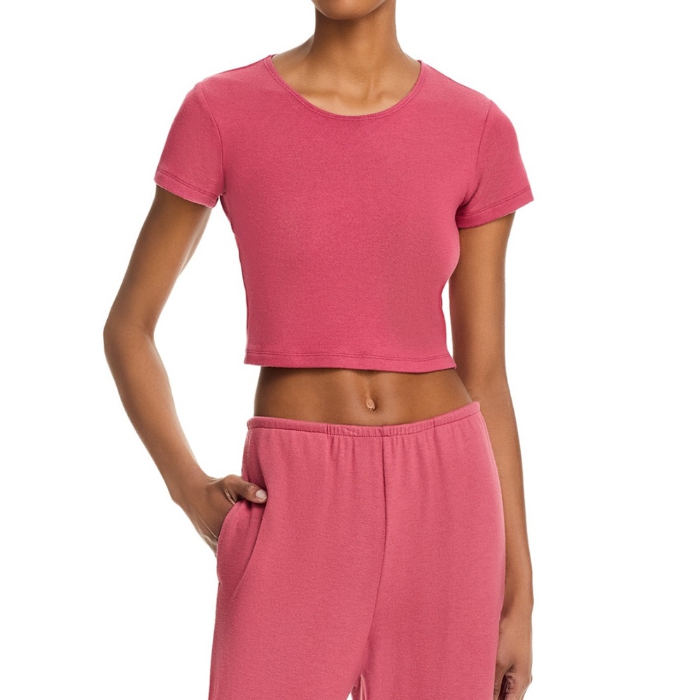 Leset NWT Lauren Crop Slim Fit Tee in Radish - Picture 8 of 8